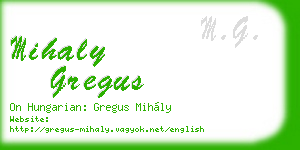 mihaly gregus business card