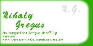 mihaly gregus business card